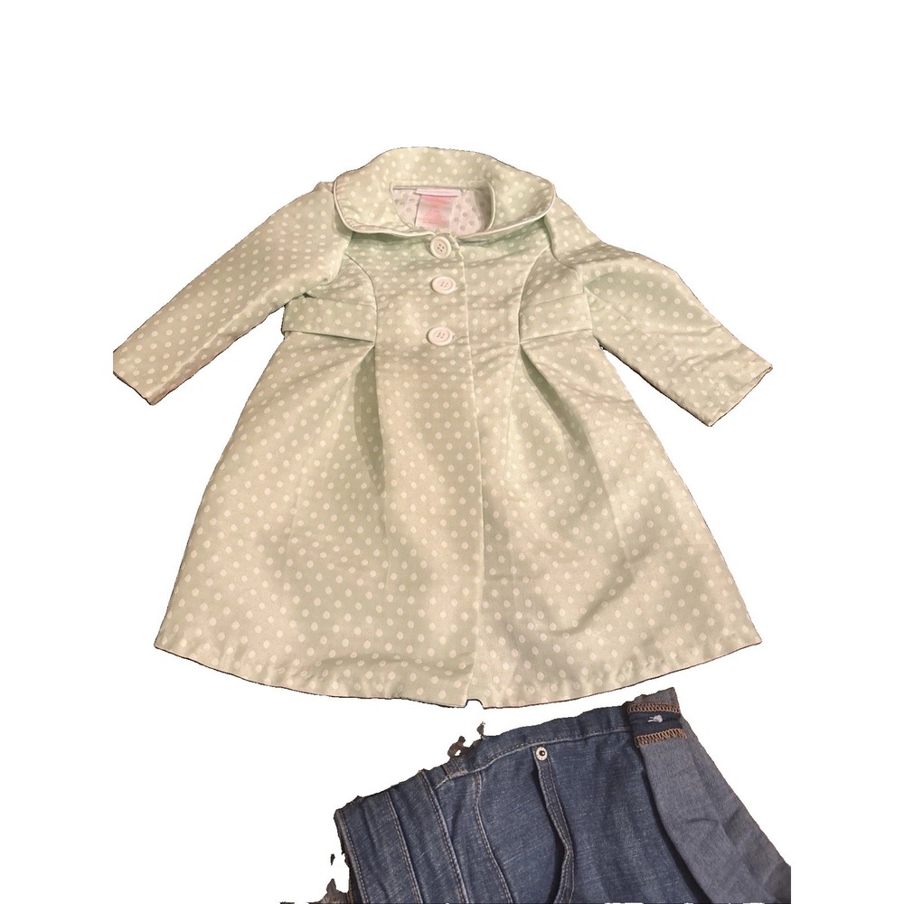 Bonnie Baby Girls Polka Dot Dress and Dresscoat Set Green 24M R11609-A